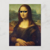 Coole Mona Lisa mit Brille Leonardo da Vinci Postkarte (Vorderseite)