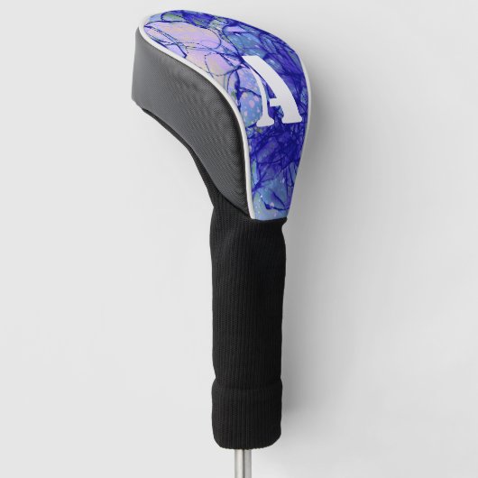 Coole Monogram Blue Abstrakte Art Golf Headcover (angewinkelt)