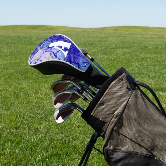 Coole Monogram Blue Abstrakte Art Golf Headcover (In SItu)
