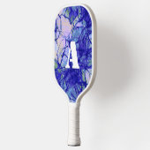 Coole Monogram Blue Abstrakte Art Pickleball Schläger (Links)