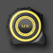 Coole Monogram Name Initials Black Yellow Modern Maßband