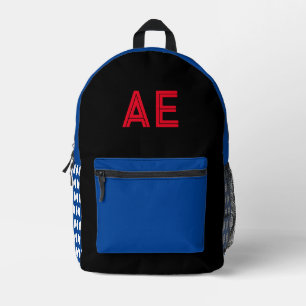 Coole Monogram Red Black Blue White Polka Dots Bedruckter Rucksack