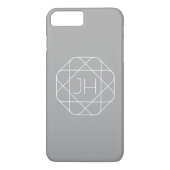 Coole Monogramm, Angesagte Logo-Stilanzeige | Grau Case-Mate iPhone Hülle (Rückseite)