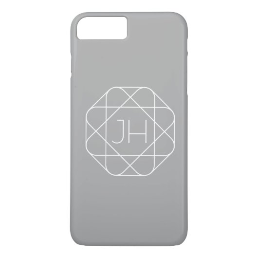 Coole Monogramm, Angesagte Logo-Stilanzeige | Grau Case-Mate iPhone Hülle (Rückseite)