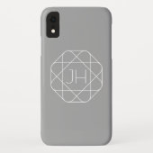 Coole Monogramm, Angesagte Logo-Stilanzeige | Grau Case-Mate iPhone Hülle (Rückseite)