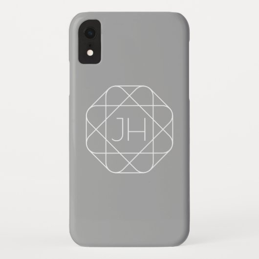 Coole Monogramm, Angesagte Logo-Stilanzeige | Grau Case-Mate iPhone Hülle (Rückseite)