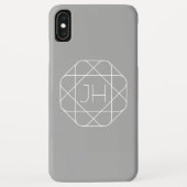 Coole Monogramm, Angesagte Logo-Stilanzeige | Grau Case-Mate iPhone Hülle (Rückseite)