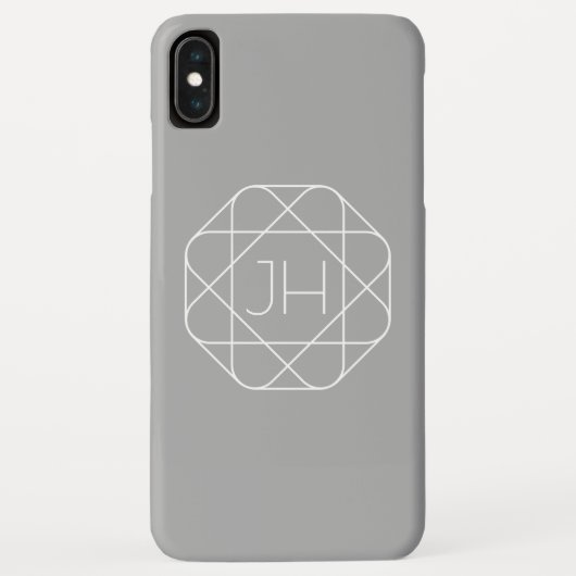 Coole Monogramm, Angesagte Logo-Stilanzeige | Grau Case-Mate iPhone Hülle (Rückseite)