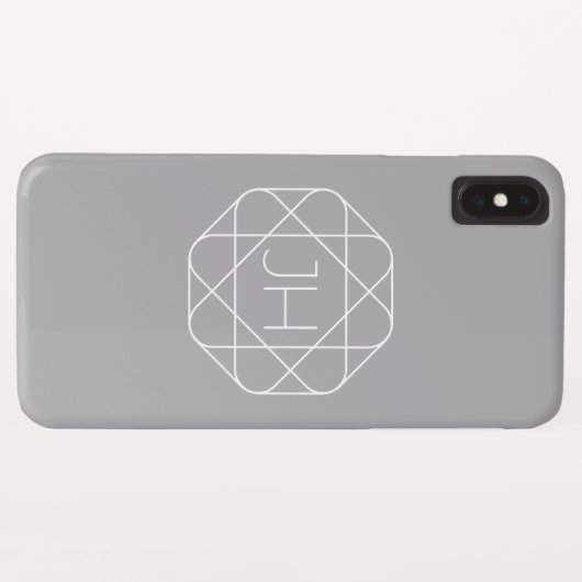 Coole Monogramm, Angesagte Logo-Stilanzeige | Grau Case-Mate iPhone Hülle (Rückseite (Horizontal))
