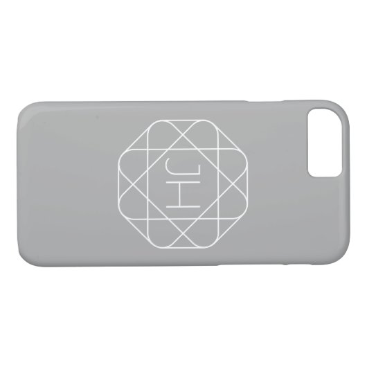 Coole Monogramm, Angesagte Logo-Stilanzeige | Grau Case-Mate iPhone Hülle (Rückseite (Horizontal))