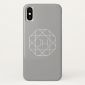 Coole Monogramm, Angesagte Logo-Stilanzeige | Grau Case-Mate iPhone Hülle (Rückseite)