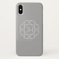 Coole Monogramm, Angesagte Logo-Stilanzeige | Grau