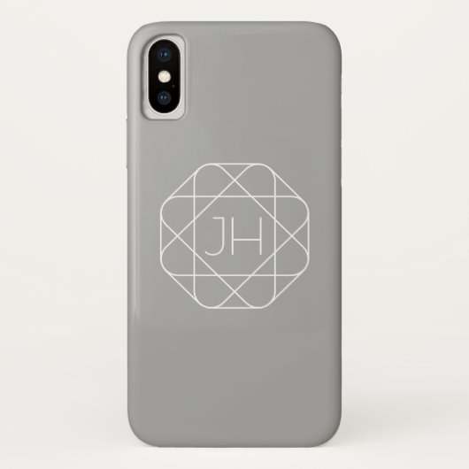 Coole Monogramm, Angesagte Logo-Stilanzeige | Grau Case-Mate iPhone Hülle (Rückseite)