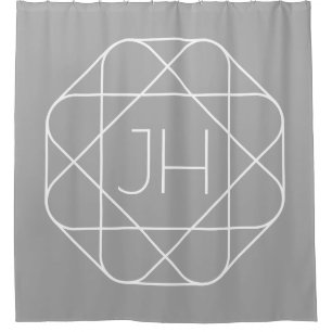 Coole Monogramm, Angesagte Logo-Stilanzeige   Grau Duschvorhang