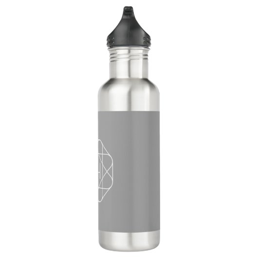Coole Monogramm, Angesagte Logo-Stilanzeige | Grau Edelstahlflasche (Rechts)