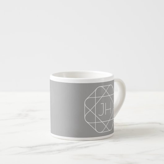 Coole Monogramm, Angesagte Logo-Stilanzeige | Grau Espressotasse (Vorderseite Rechts)