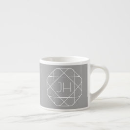 Coole Monogramm, Angesagte Logo-Stilanzeige | Grau Espressotasse