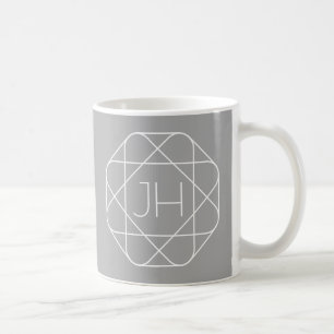 Coole Monogramm, Angesagte Logo-Stilanzeige Grau Kaffeetasse