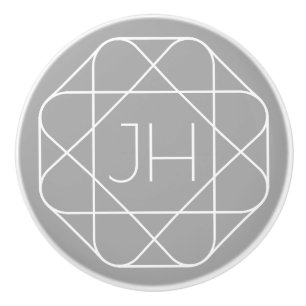Coole Monogramm, Angesagte Logo-Stilanzeige   Grau Keramikknauf