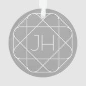 Coole Monogramm, Angesagte Logo-Stilanzeige | Grau Ornament (Rückseite)