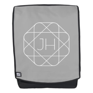 Coole Monogramm, Angesagte Logo-Stilanzeige Grau Rucksack