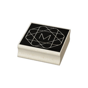 Coole Monogramm, Angesagte Logo-Stilanzeige Gummistempel