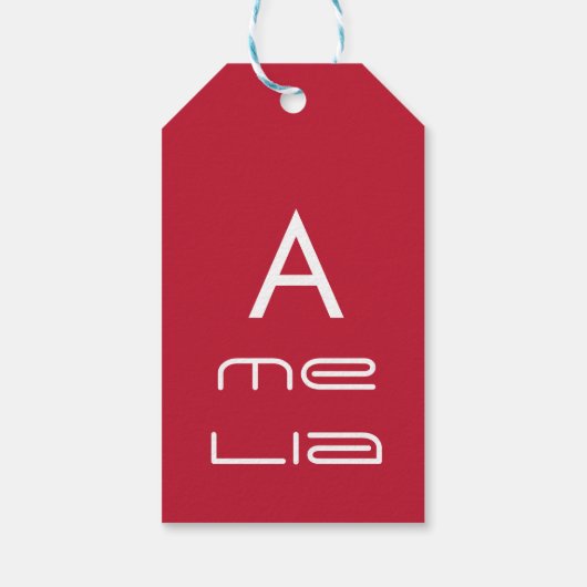 Coole Monogramm Name Typografie Weihnachten Geschenkanhänger (Rückseite)