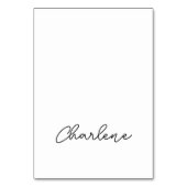 Coole Monoline Script Kalligraphie Name Platzkarte Tischnummer (Vorderseite)