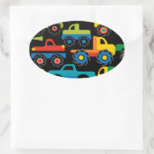 Coole Monster LKW Transportgeschenke für Jungen Ovaler Aufkleber (Tasche)