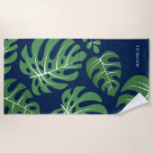 Coole Monstera-Blätter Personalisiert Strandtuch (Vorderseite)