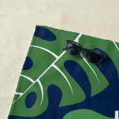 Coole Monstera-Blätter Personalisiert Strandtuch (Beispiel)