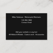 Coole Motorrad-Mechanik Neue Visitenkarten Visitenkarte (Rückseite)