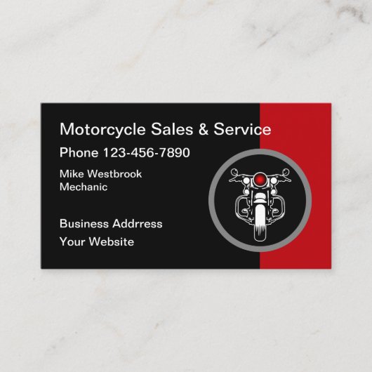 Coole Motorrad-Themenkarten Visitenkarte (Vorderseite)