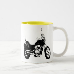 Coole Motorradfahrrad-Silhouette Zweifarbige Tasse