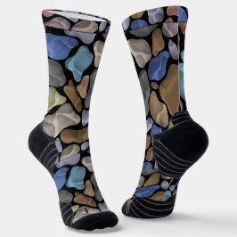 Coole Multi-Farb-Stone-Abbildung Blue Black Men Socken