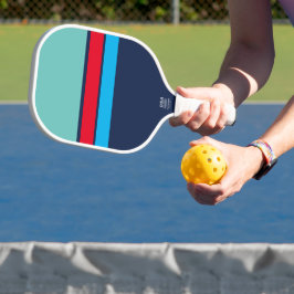 Coole Multicolor Aqua Red Sky Blaue Marinestreifen Pickleball Schläger