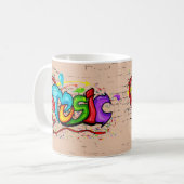 Coole Musik Graffiti Kaffeetasse (Vorderseite Links)