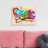 Coole Musik Graffiti Leinwanddruck (Insitu (Wohnzimmer))