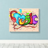 Coole Musik Graffiti Leinwanddruck (Insitu (Holzboden))