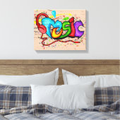 Coole Musik Graffiti Leinwanddruck (Insitu (Schlafzimmer))