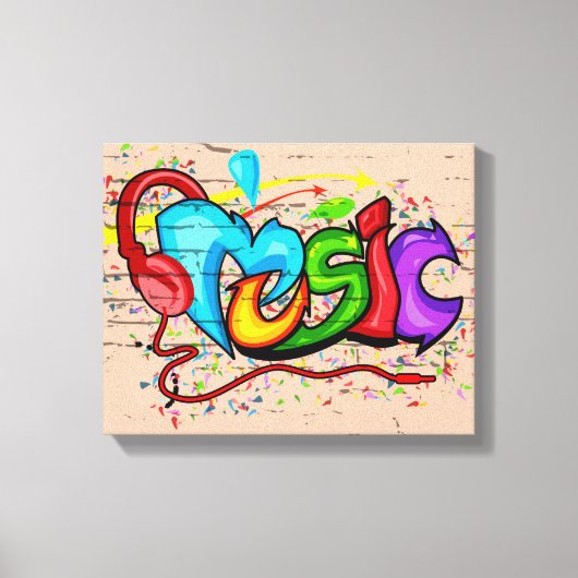Coole Musik Graffiti Leinwanddruck (Vorderseite)