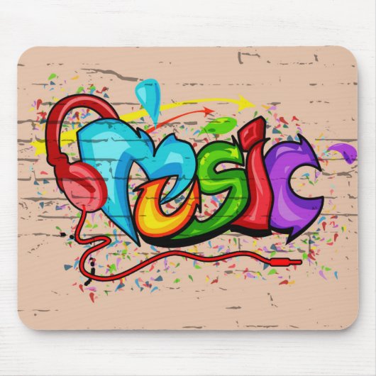 Coole Musik Graffiti Mousepad (Vorne)