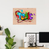 Coole Musik Graffiti Poster (Heimbüro)