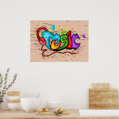 Coole Musik Graffiti Poster (Küche)