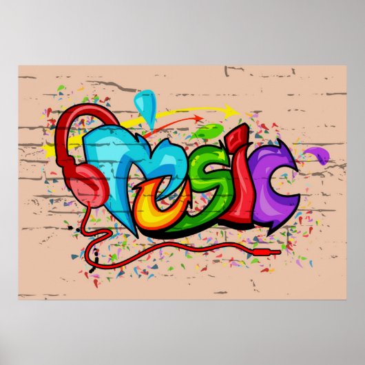 Coole Musik Graffiti Poster (Vorne)