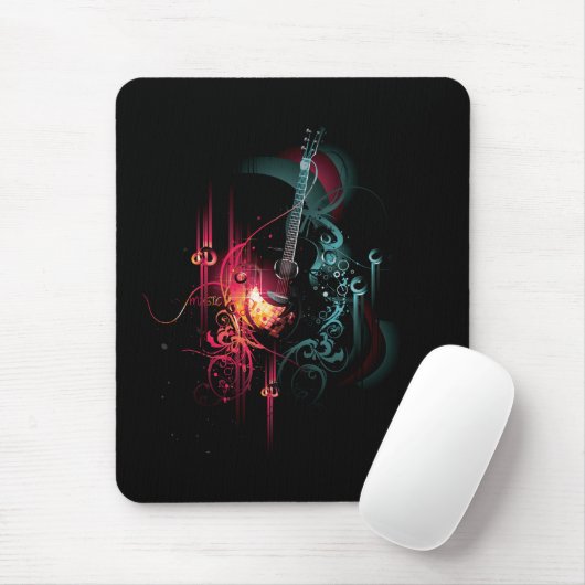 Coole Musik-Grafik mit Gitarre Mousepad (Mit Mouse)
