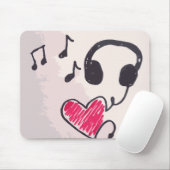 Coole Musik ist Liebe-Gekritzel Mousepad (Mit Mouse)