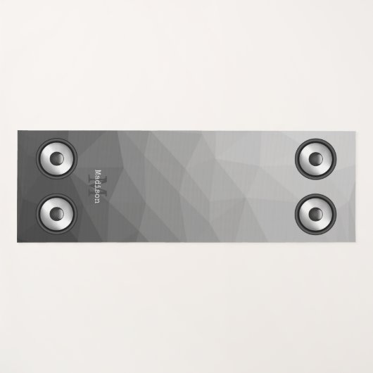 Coole Musik Lautsprecher Gray Geometry Mesh Monogr Yogamatte (Vorderseite (Horizontal))