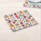 Coole Musik Themenbanjo Drums Gitarre Geige mehr Rechteckiger Pappuntersetzer (angewinkelt)