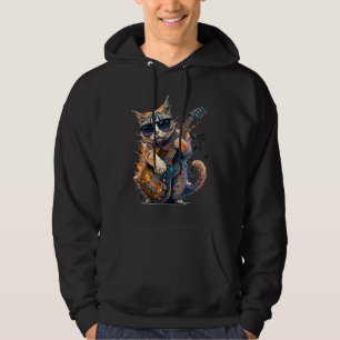 Coole Musik und Katzen Katzen Gitarre spielen Musi Hoodie